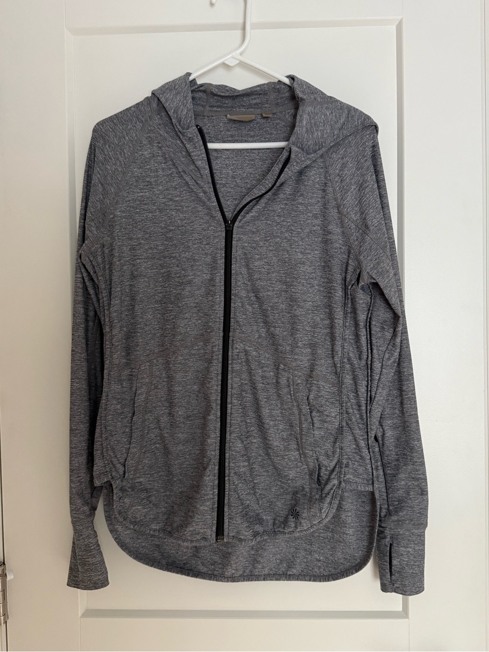 Athleta Gray Full Zip Hooded Jacket – Women’s Small